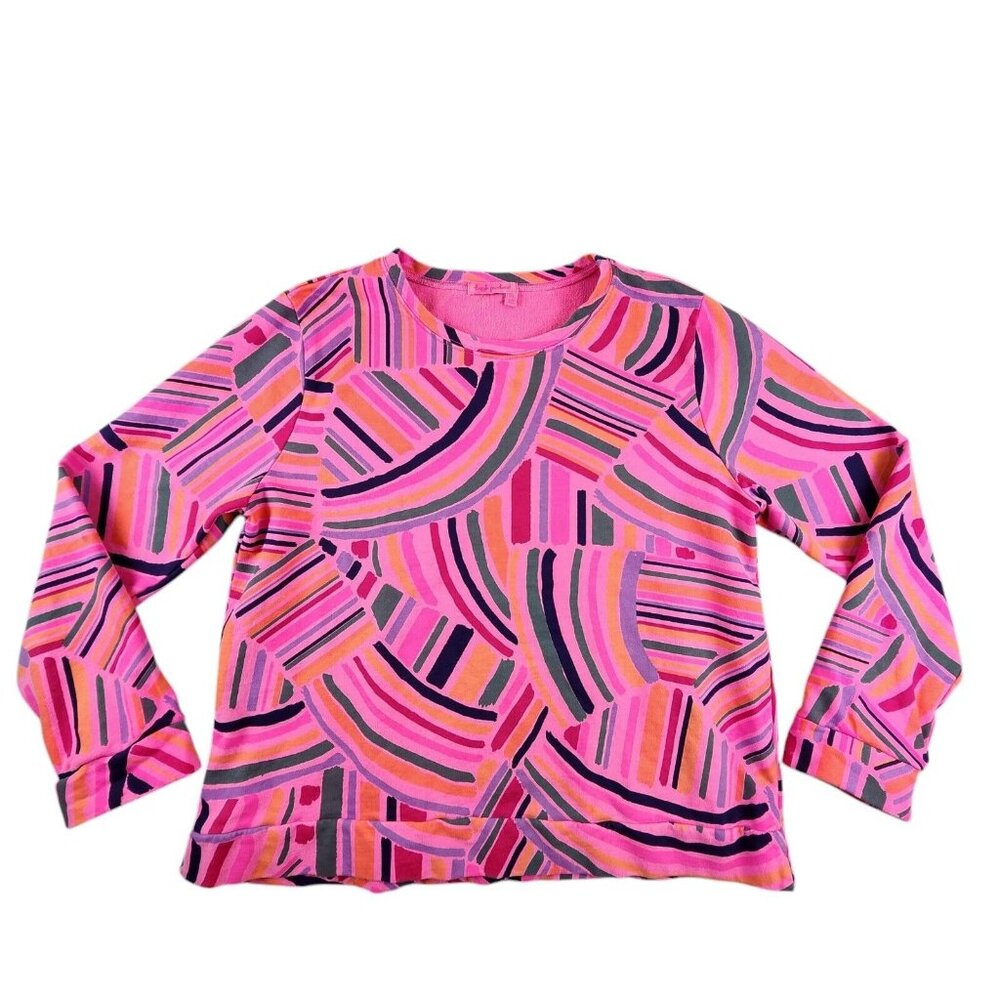Fresh Produce XXL Flamingo Pink Sundrenched Hilton Sweatshirt‎ Top USA made XXL